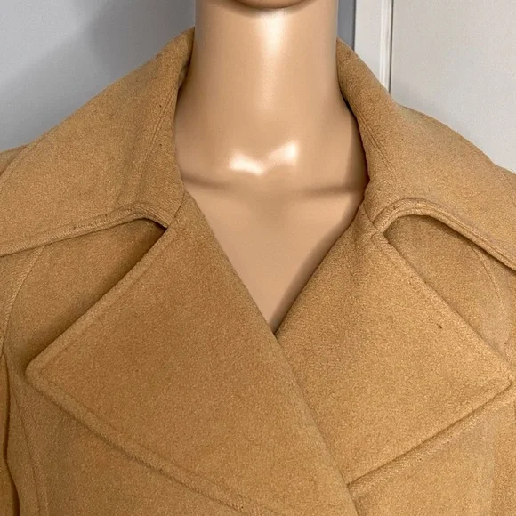 Sandra Angelozzi Women's Tan 78% Wool Belted Coat - Size 38 - Pre-Owned - Picture 6 of 15